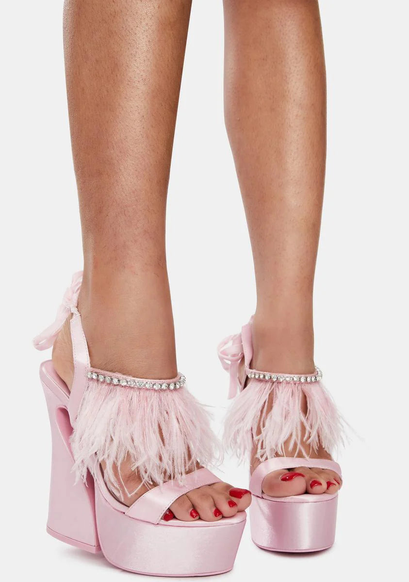 Turn Up The Glam Feather Heels