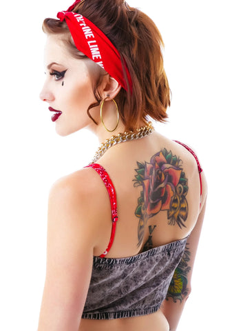 Singles Acid Wash Tube Top - Black