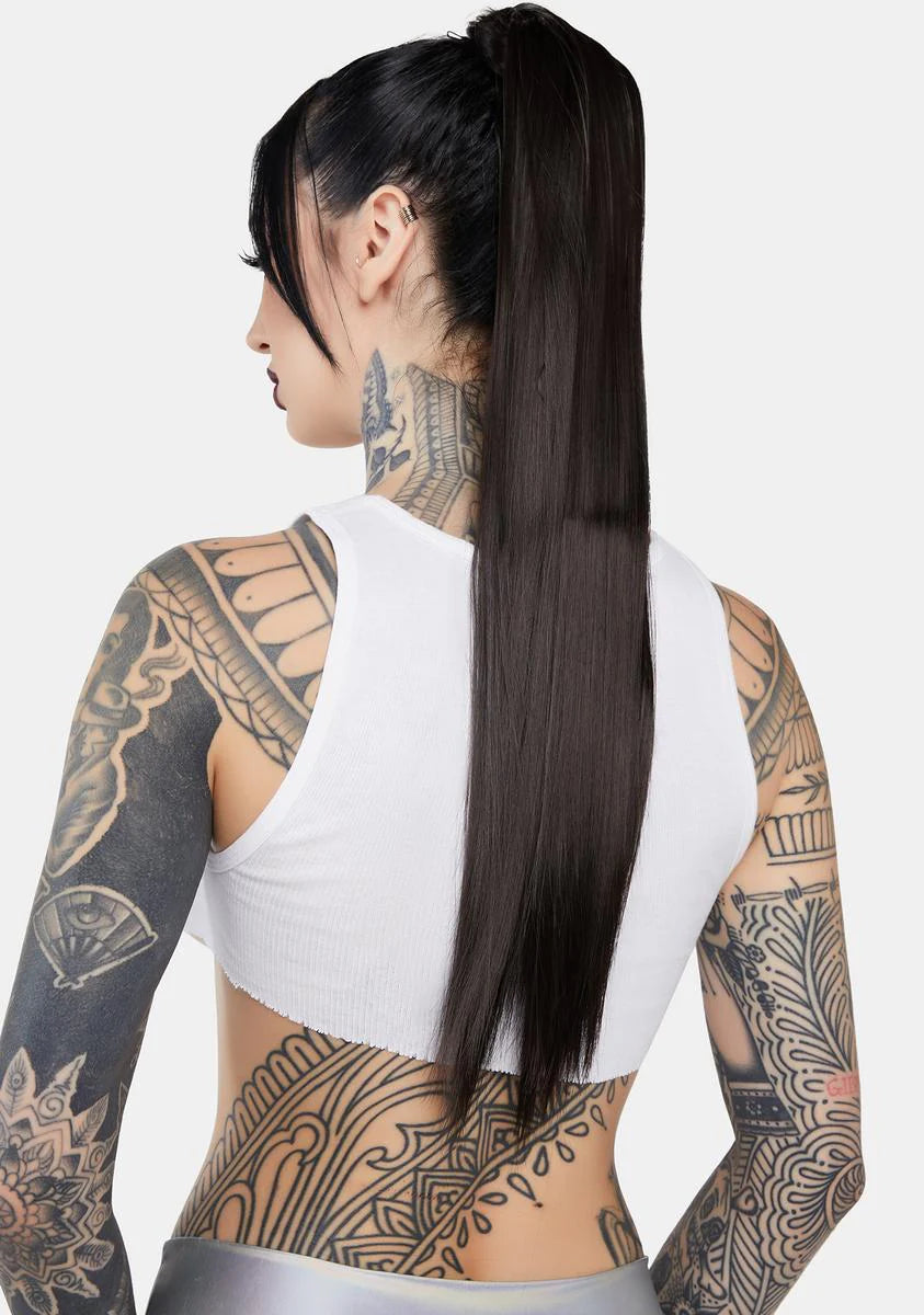 Dark Brown Grande 26" Straight Wraparound Pony