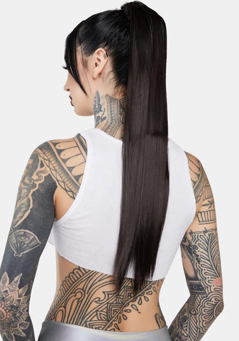 Dark Brown Grande 26" Straight Wraparound Pony