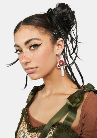 In Toadstools We Trust Mushroom Earrings