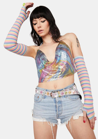 Here For Groovin' Floral Rhinestone Belt