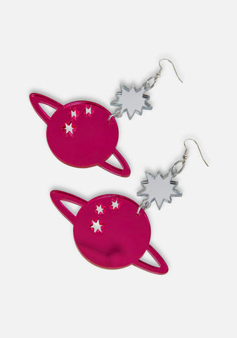 Star Planet Mirrored Earrings