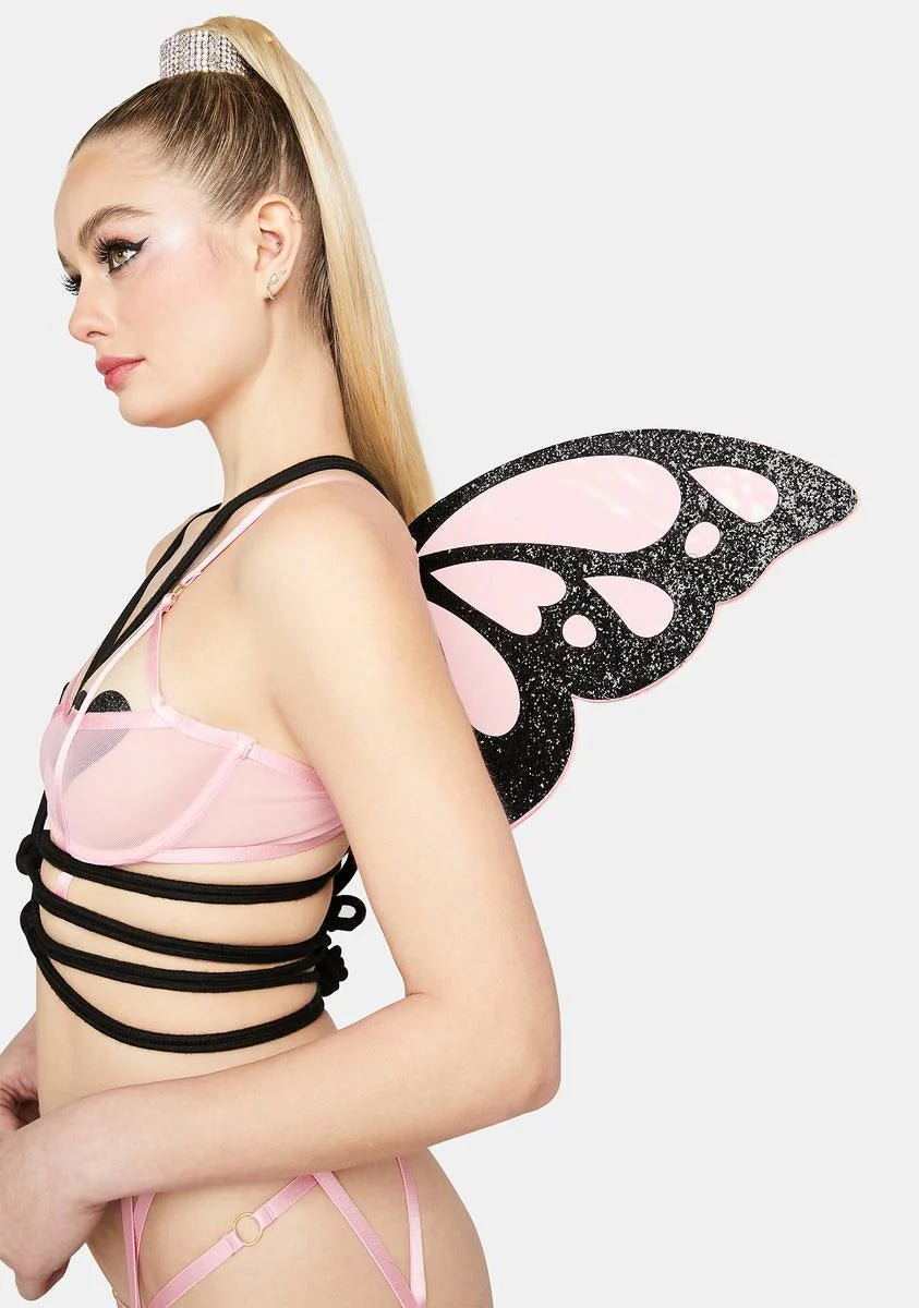 Pink Glitter Butterfly Wings