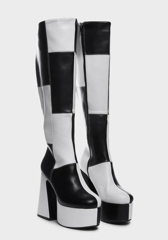 Wide Fit Runaway Knee High Boots