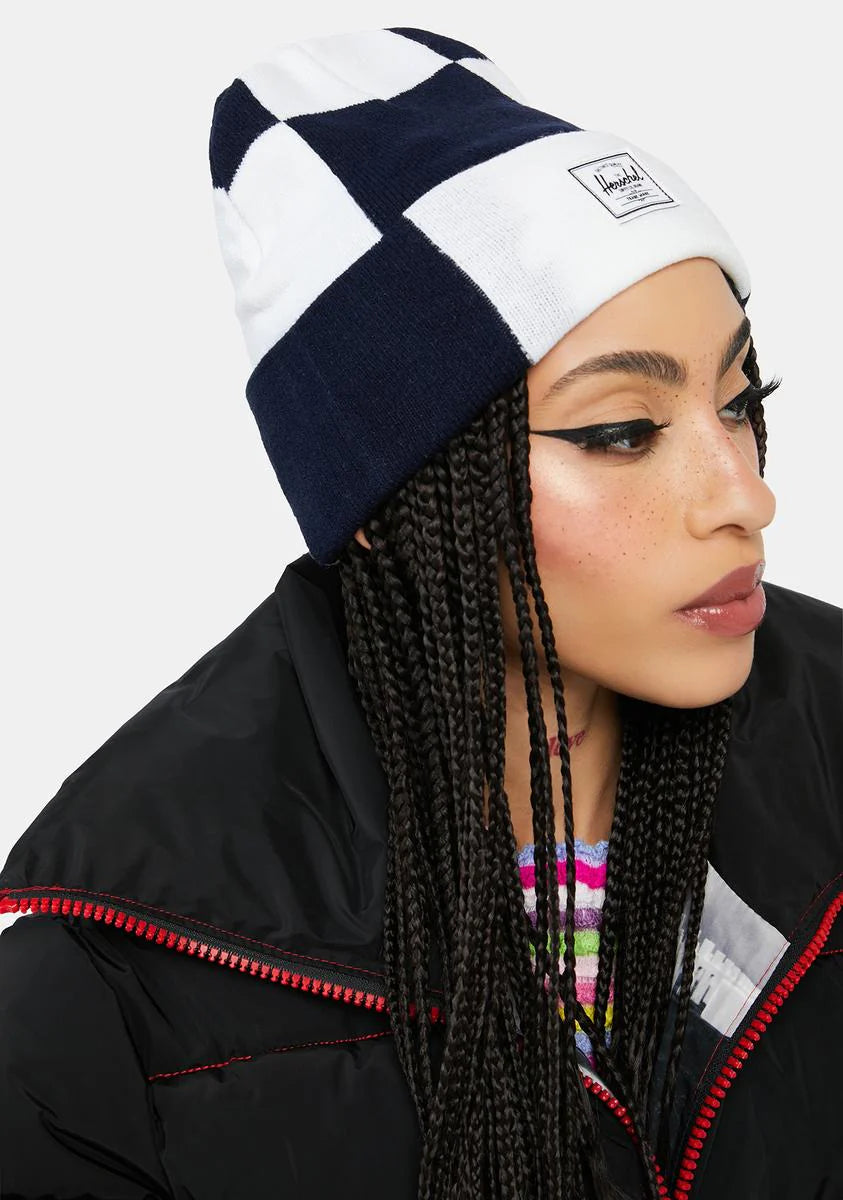 Peacoat Check Elmer Beanie