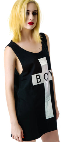 x BOY London Boy Cross Oversized Tank - Black