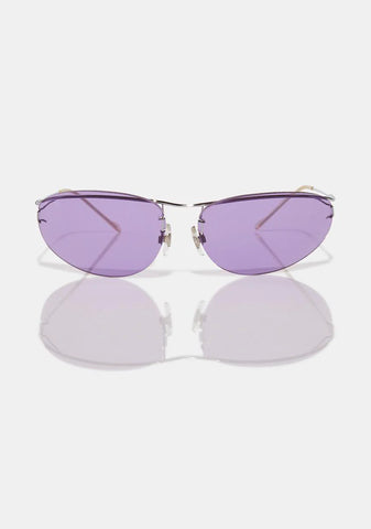 Deleon Purple Rimless Sunglasses
