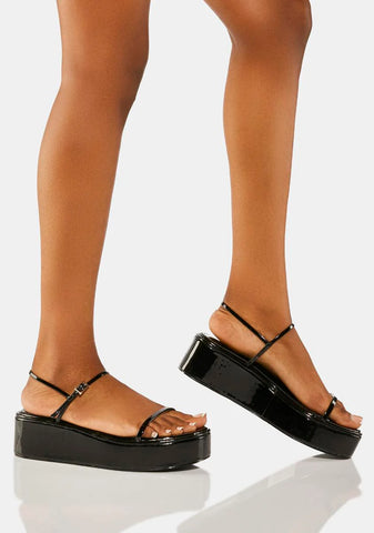 August Patent Flatform Sandals