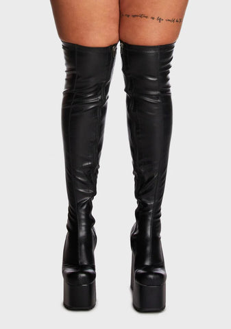 Wide Fit Not Ready Thigh High Boots