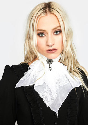 Lace Jeweled Neck Tie