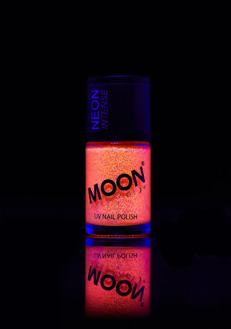 Neon Orange UV Glitter Nail Varnish