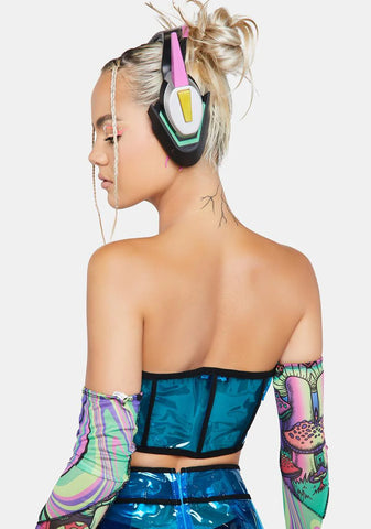 Cobalt Astro Vision Vinyl Corset Top