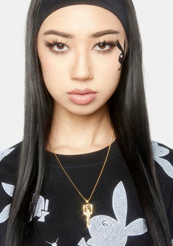 Playboy Key Pendant Chain Necklace