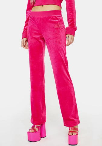 Vixen Pink Classic Velour Track Pants