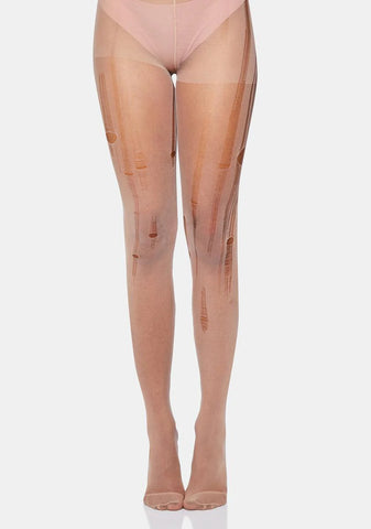 Atmosphere Nude Distressed Tights