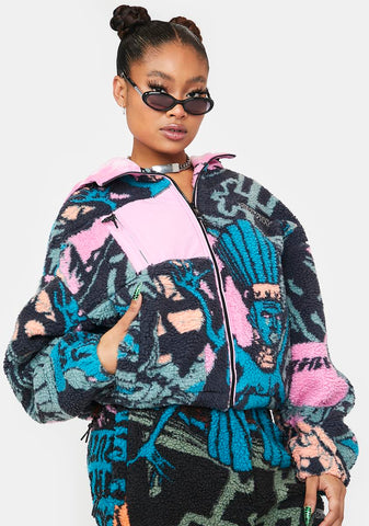 Space Lady Hooded Sherpa Jacket