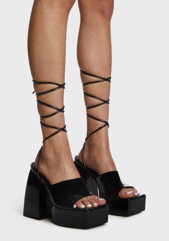 Orchid Lace-Up Platform Heels
