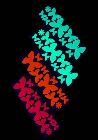 Blacklight Butterflies Body Stickers