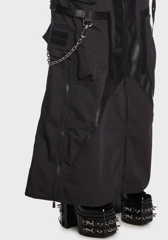 Techno Long Skirt With Tactical String Panty