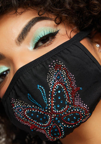 Endless Bliss Rhinestone Butterfly Face Mask