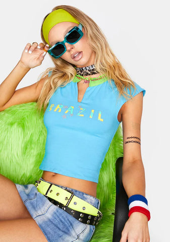 Aqua Keep Up With Me Oversized Sunglasses