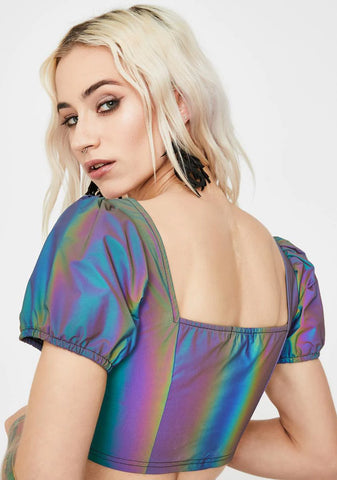 Night Savage Signalz Reflective Crop Top