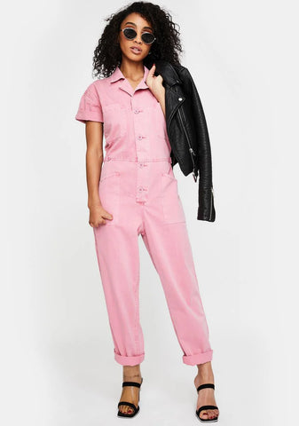 Pink Grover Denim Jumpsuit