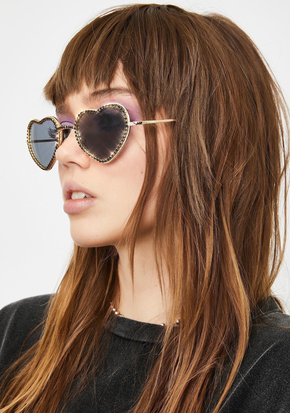 Dark Buy My Love Rhinestone Sunglasses