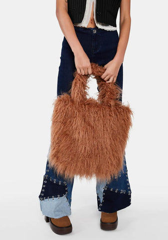 Mocha Spreading Love Shaggy Tote Bag