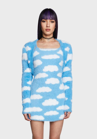 Lucy In The Sky Cloud Print Dress Set