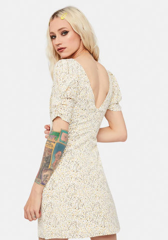Darling Dancer Floral Puff Sleeve Mini Dress