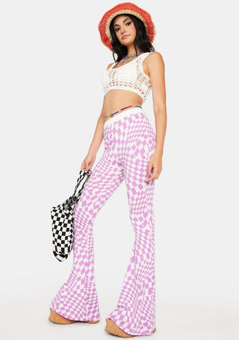 Lilac Beat You To It Flare Pants