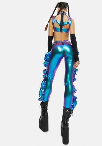 Cosmic Ace Metallic Ruffle Pants