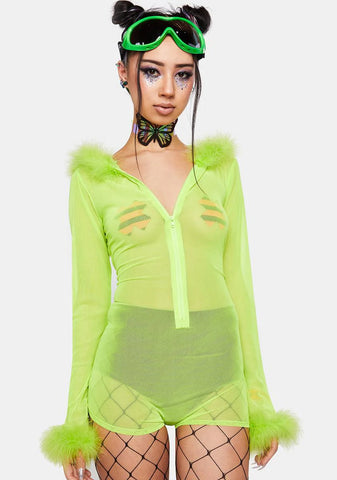 Lime Night Nomad Sheer Romper