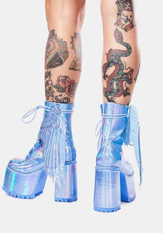 Arctic Angel Holographic Platform Boots