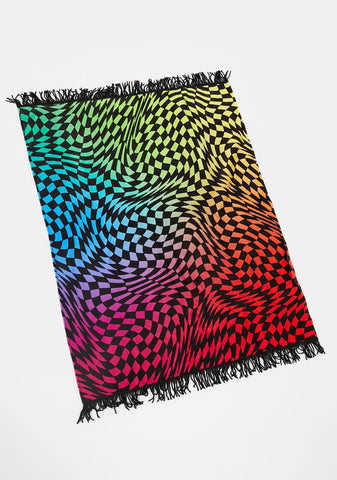 Surreal Life Checkered Throw Blanket