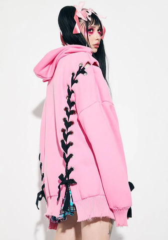 Hearts N Hellions Lace Up Hoodie