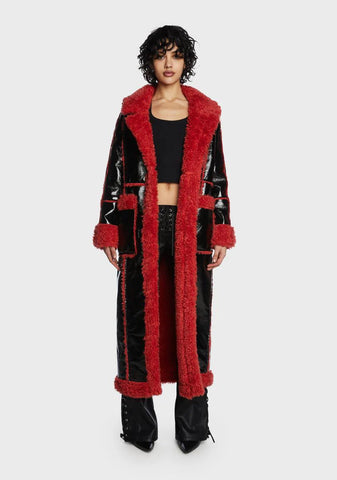 Lauder Red Shearling Coat
