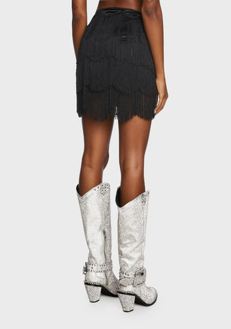 Divine At Dusk Fringe Skirt