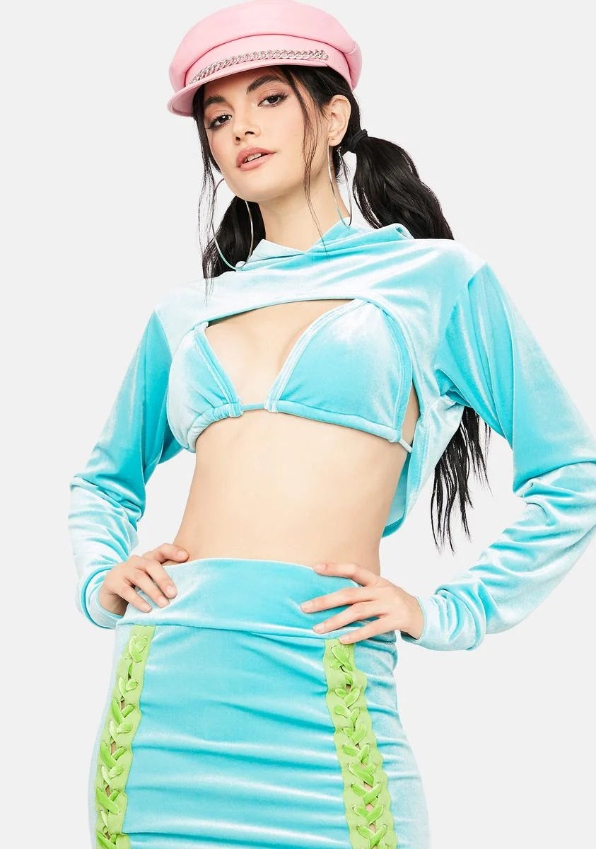 Bad Behavior Velour Cutout Hoodie