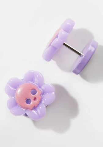 Dead Flowers Stud Earrings