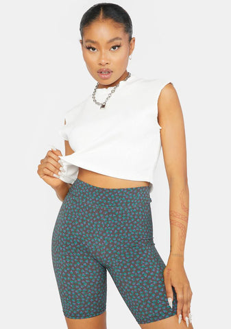 Royal Bloom Bike Shorts