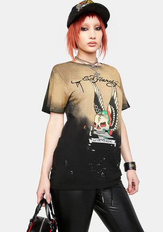 Black Bleach Graphic Tee
