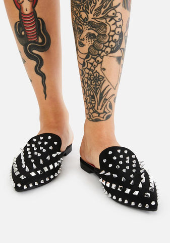 Silver Malacca Studded Flats