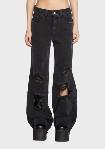 Never Blessed Distressed Jeans