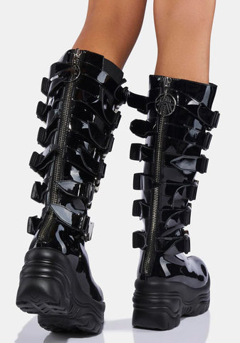 Patent Trinity Platform Boots
