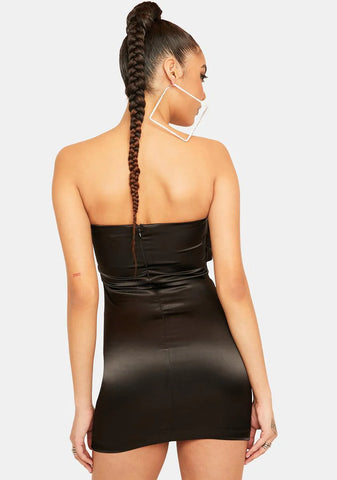 Elusive Eyes Satin Mini Dress