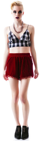 Checkered Past Bra - Red