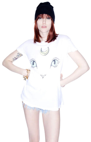 Cat and Moon Desert Crew - Black